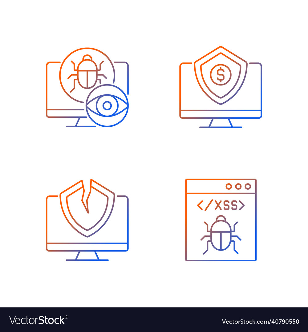Computer vulnerability exploitation gradient Vector Image