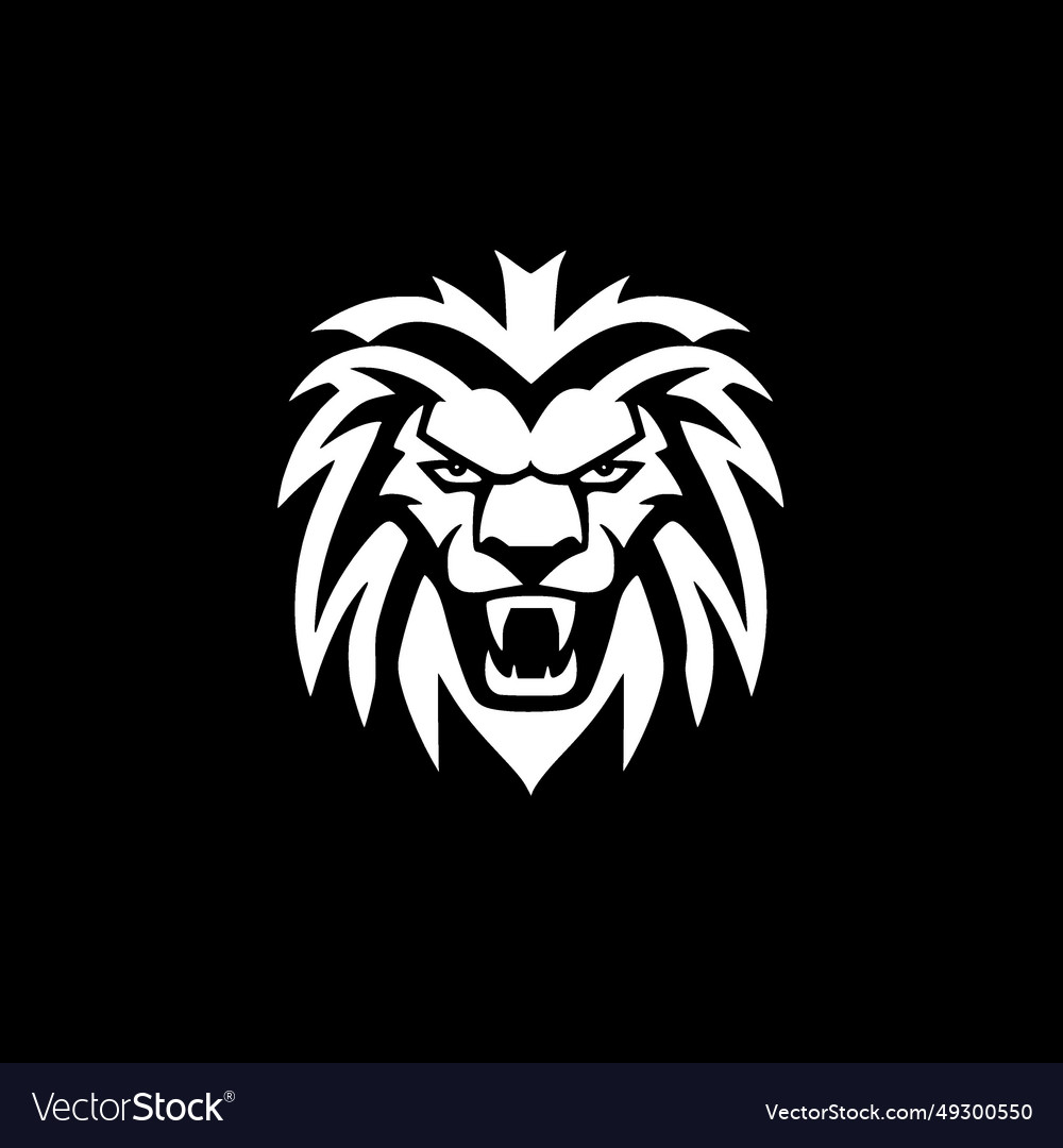 Lion - black and white Royalty Free Vector Image