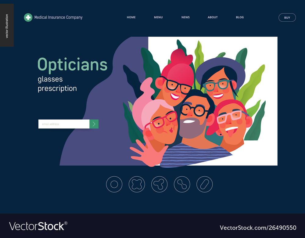 Medical Insurance Template Opticians Shop Vector Image