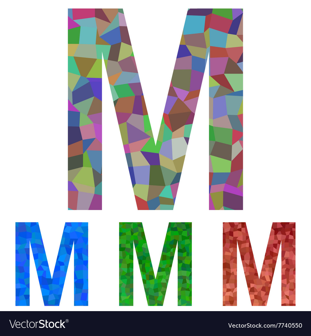 Mosaic font design - letter m Royalty Free Vector Image