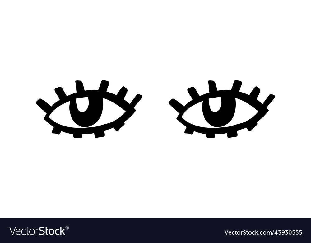 Crazy eyes doodle open eye abstract hand drawn Vector Image