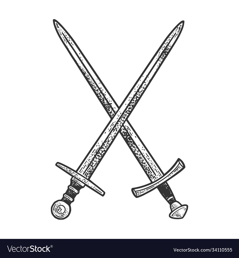 Crossed swords Royalty Free Vector Image - VectorStock