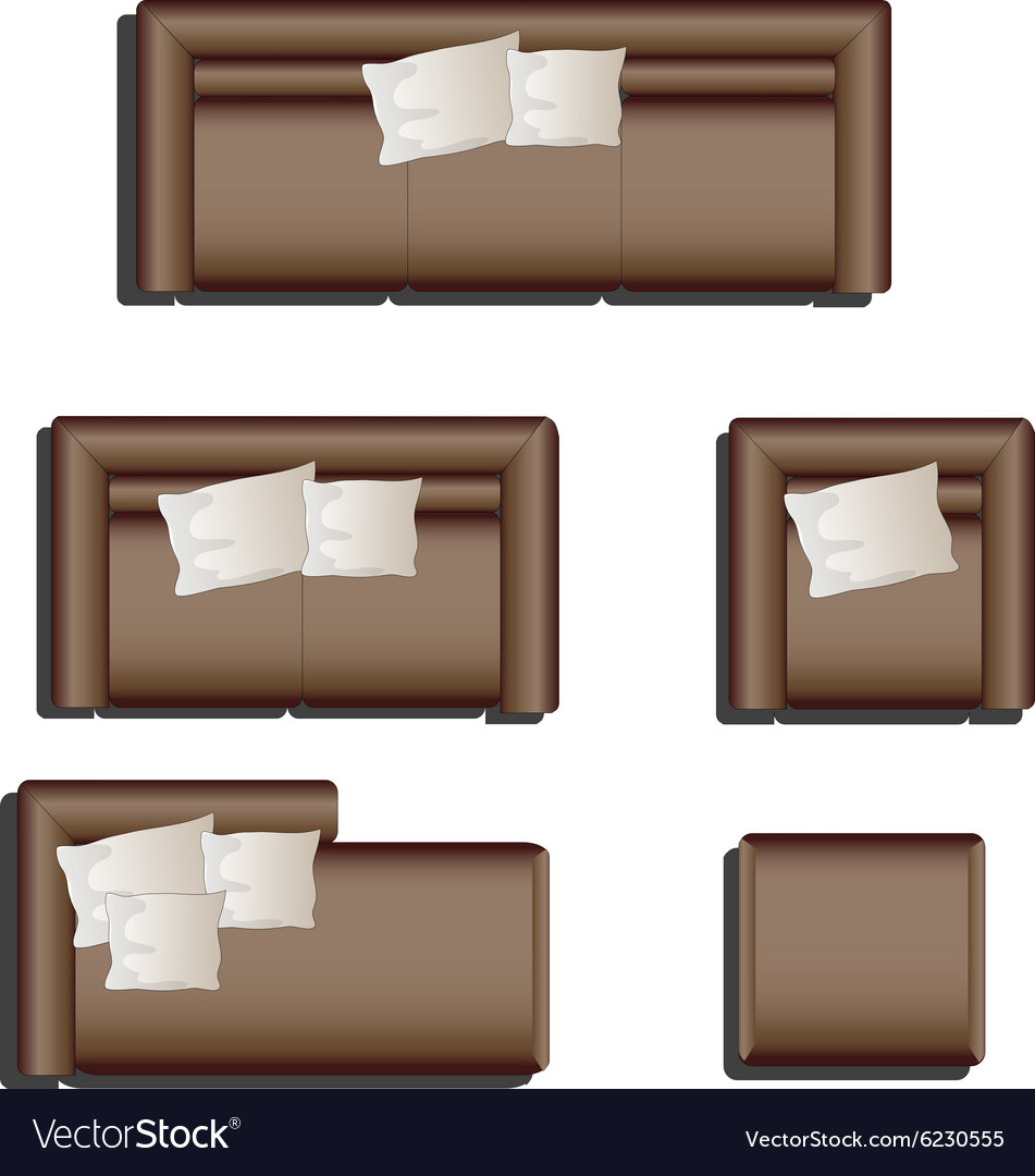 Furniture top view set 28 Royalty Free Vector Image