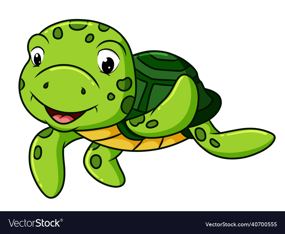 Happy turtle is waving the hand under the water Vector Image