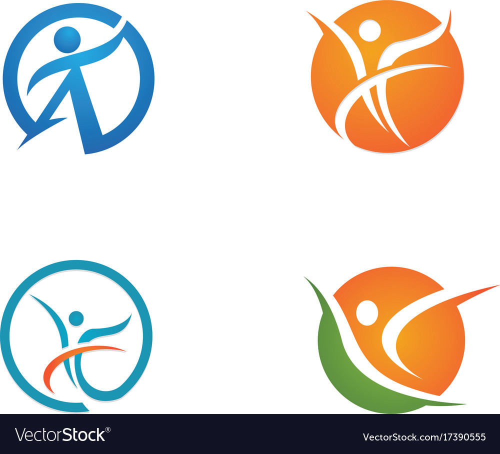 Human character logo sign health care Royalty Free Vector