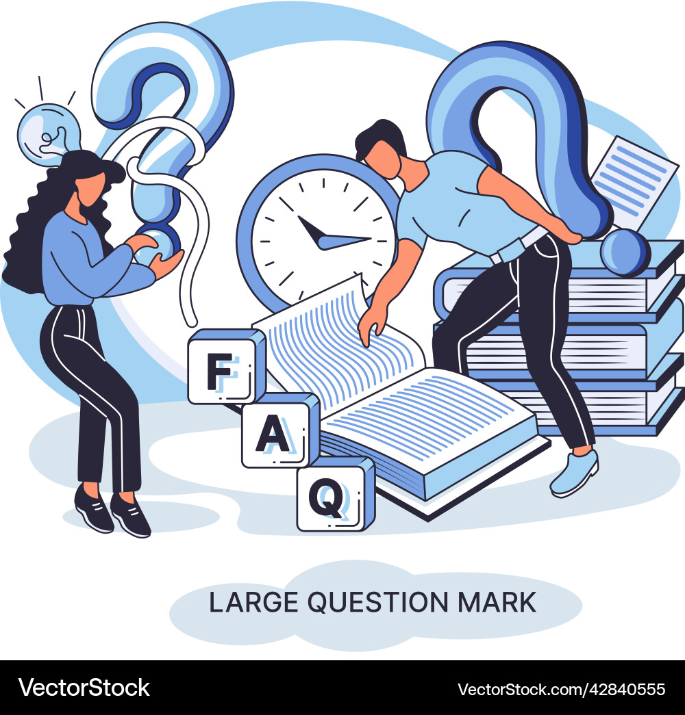 Ladge question mark problem and solution concept Vector Image