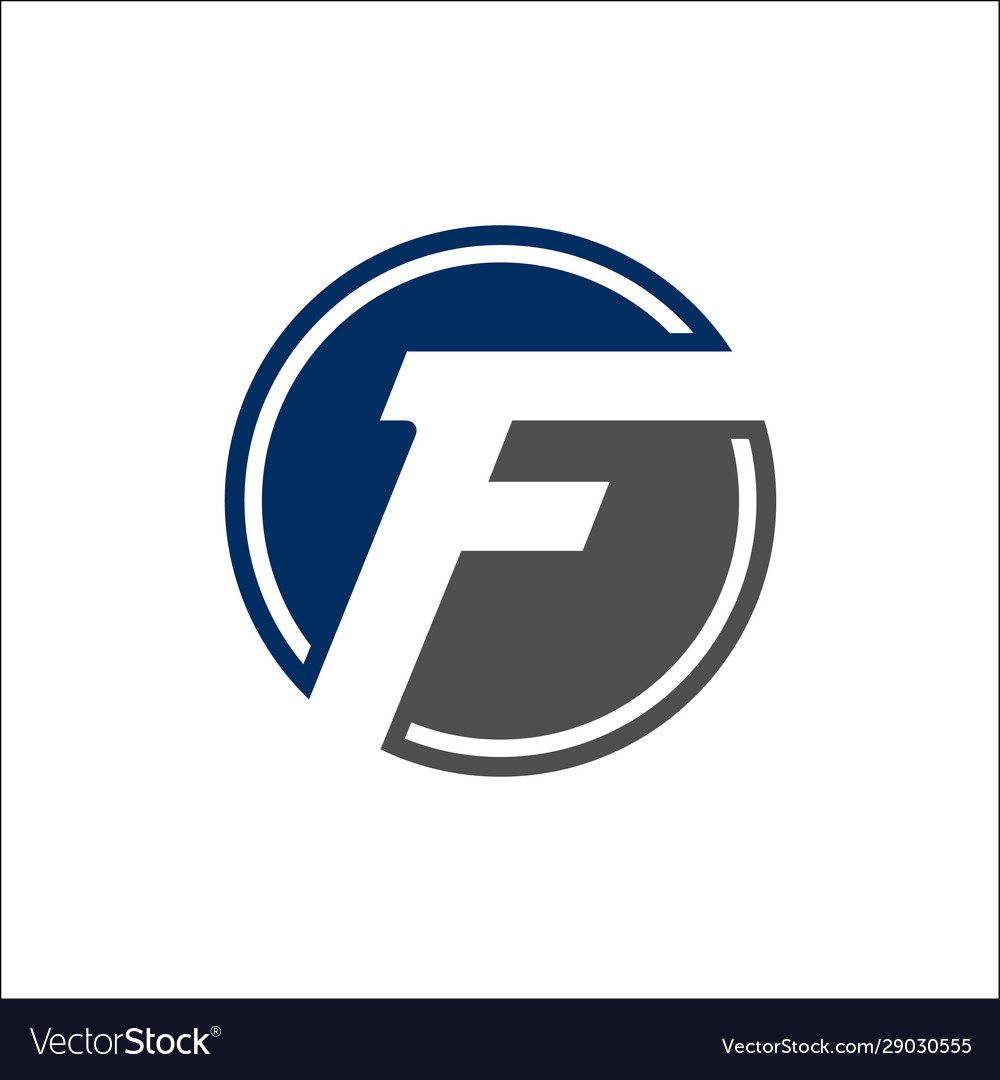 Minimalist initial f and circle logo design Vector Image