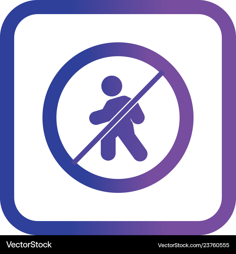 No entry for pedestrians icon Royalty Free Vector Image