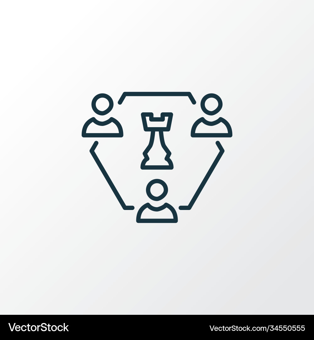 Three players chess icon line symbol premium Vector Image