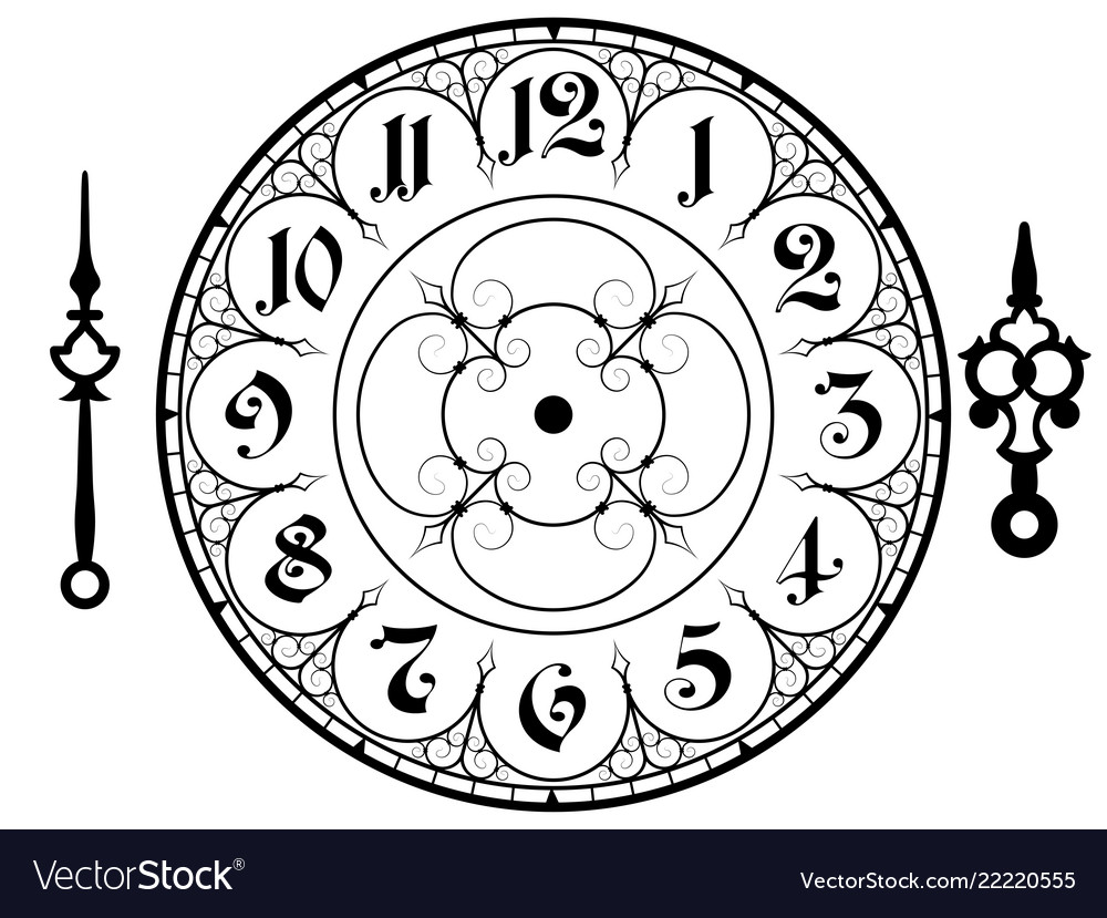 Download Vintage clock Royalty Free Vector Image - VectorStock