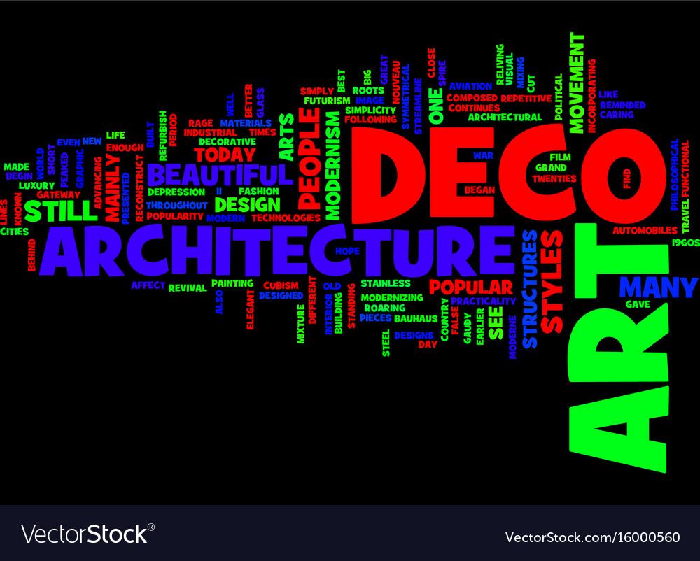 art deco architecture text