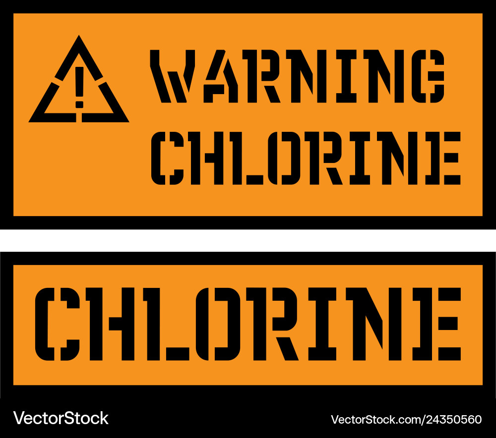 Chlorine sign on white Royalty Free Vector Image