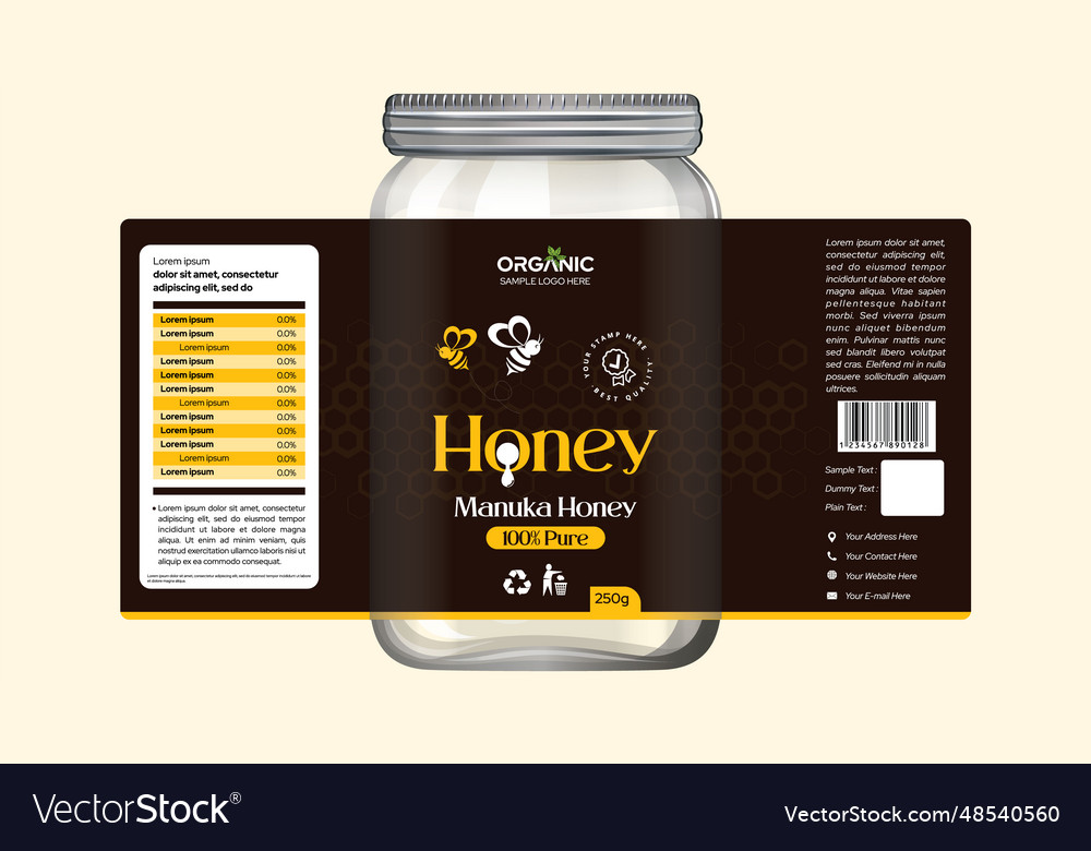 Honey label designcdr Royalty Free Vector Image