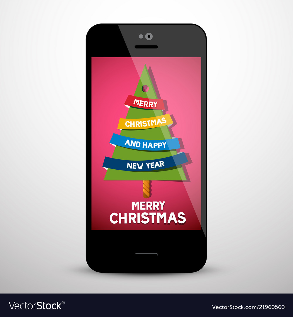 Merry christmas greeting message with xmas tree