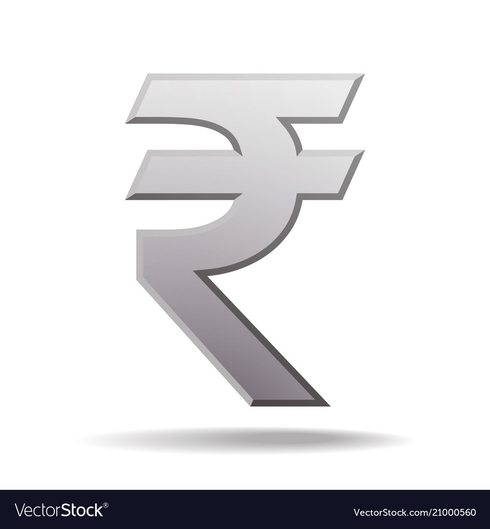 Rupee currency icon isolated on white Royalty Free Vector