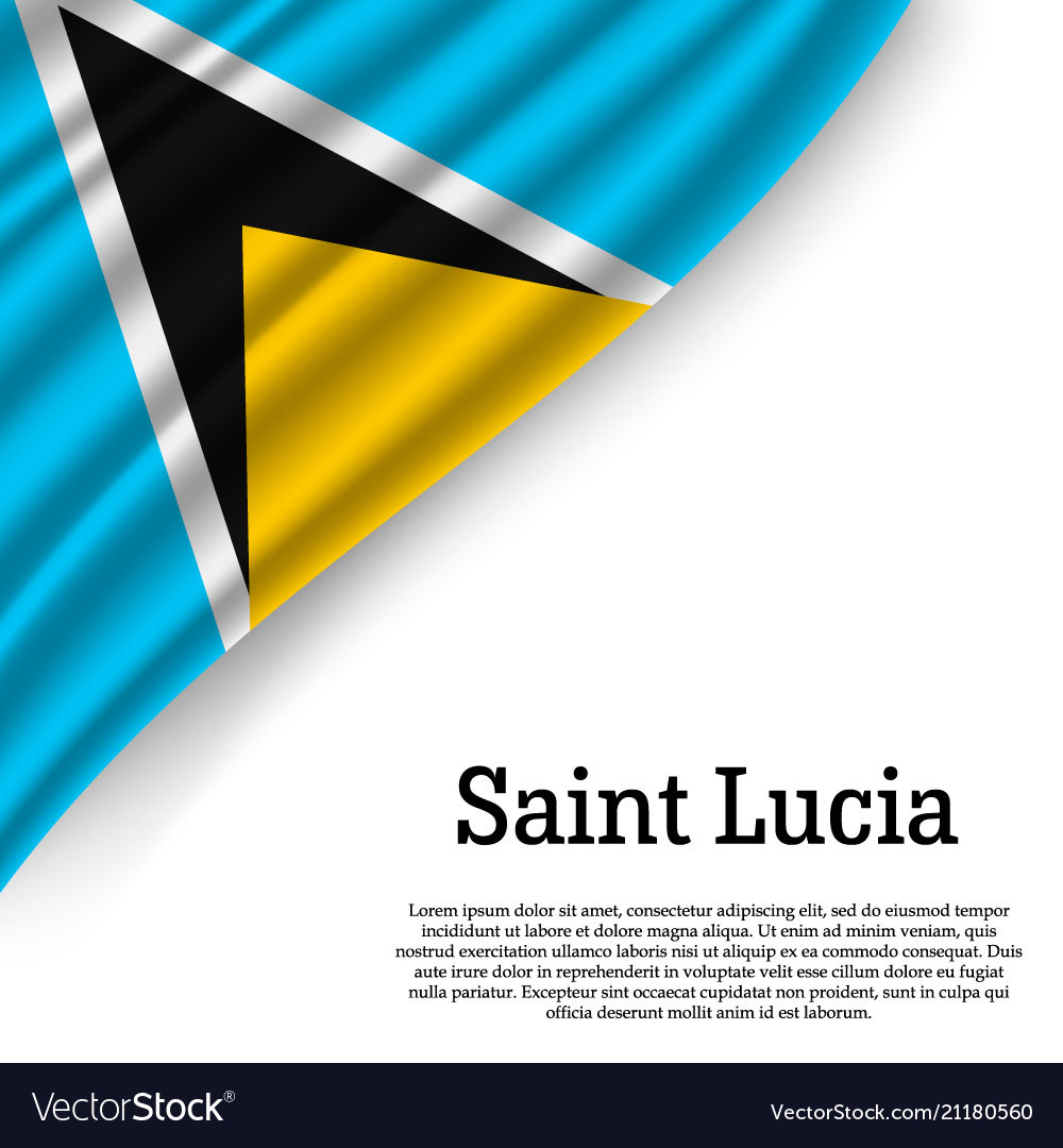 Waving flag saint lucia Royalty Free Vector Image