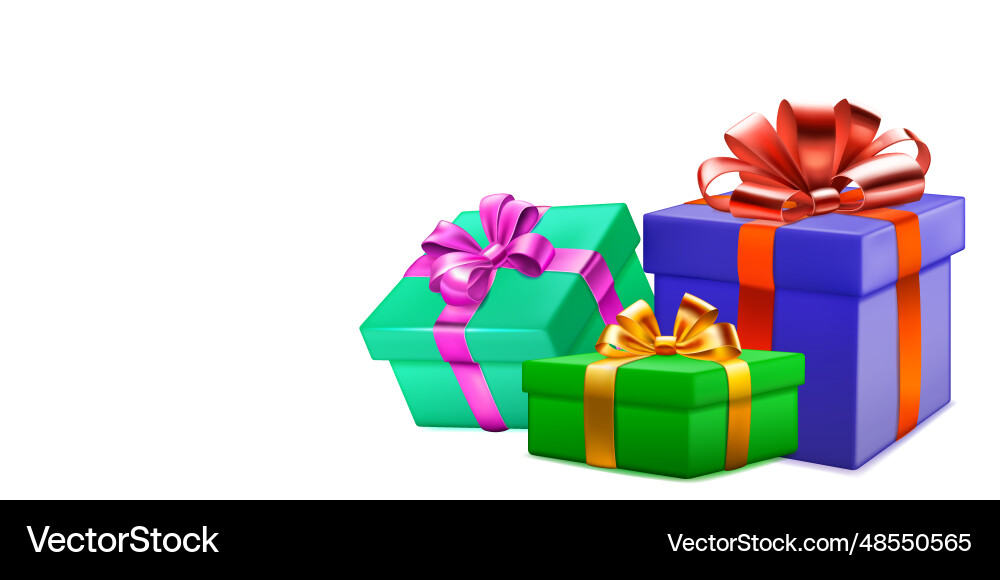 Colored gift boxes Royalty Free Vector Image - VectorStock