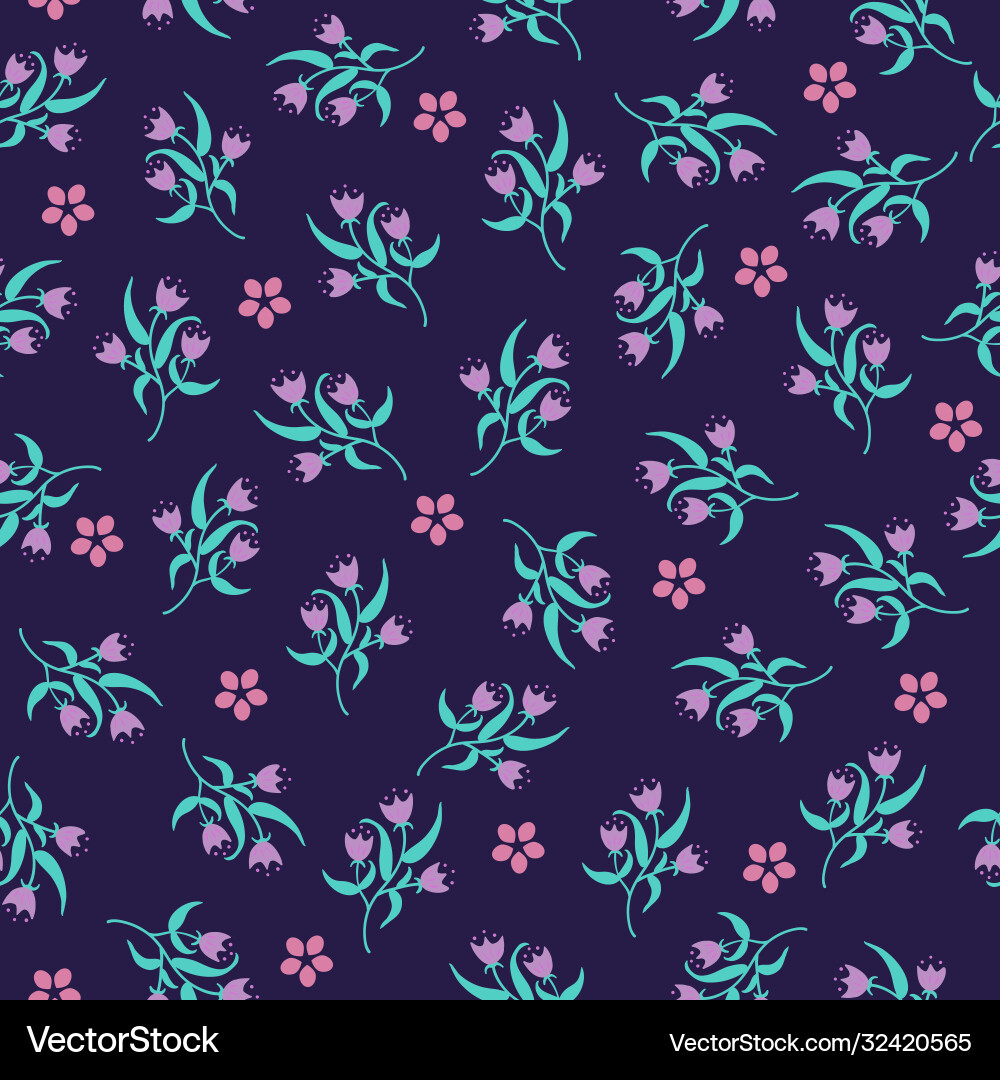 Seamless pattern with cute small flowers Vector Image
