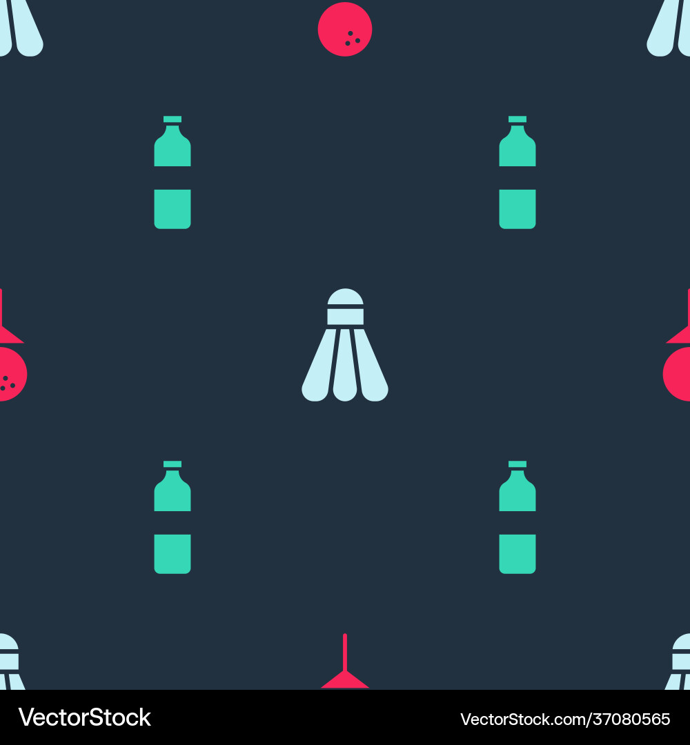 Set golf ball on tee badminton shuttlecock Vector Image