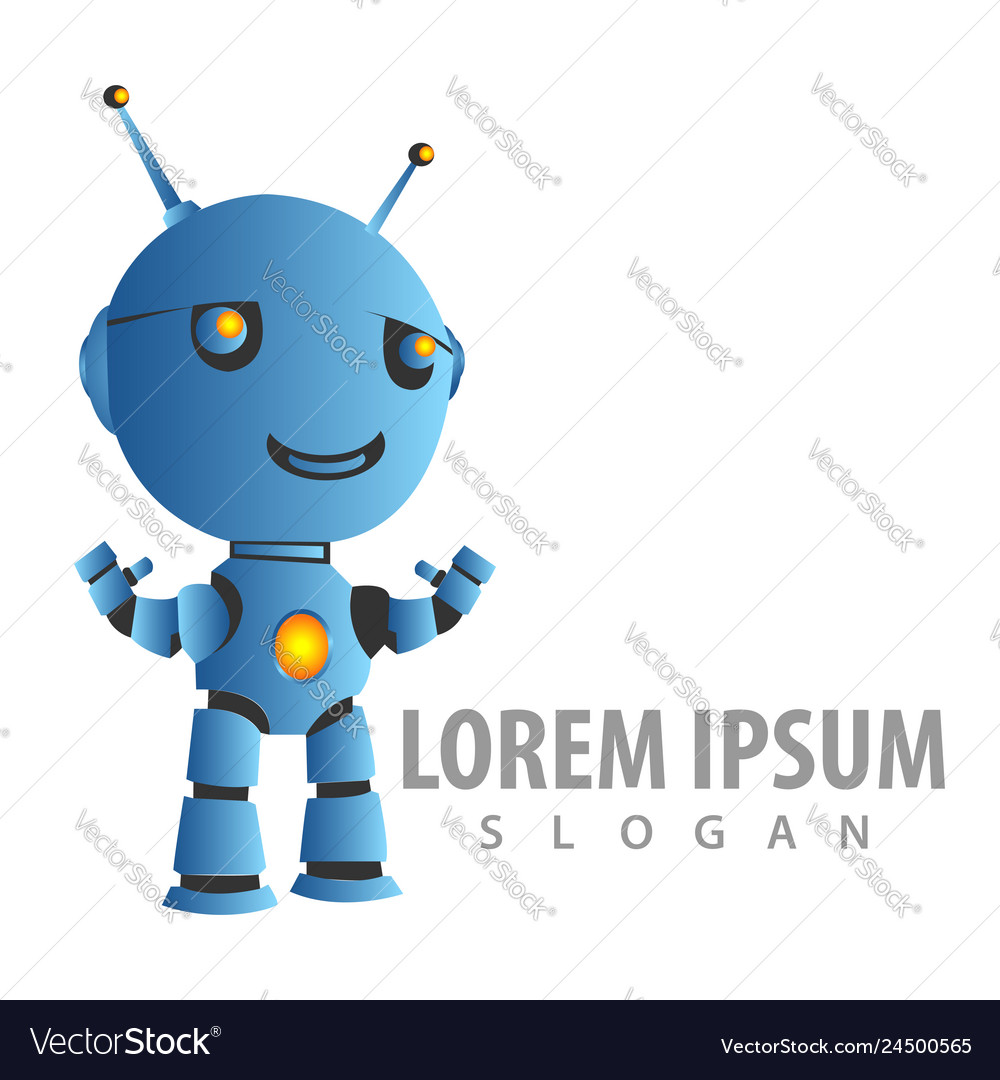 Technology robot in 3d style concept design Vector Image