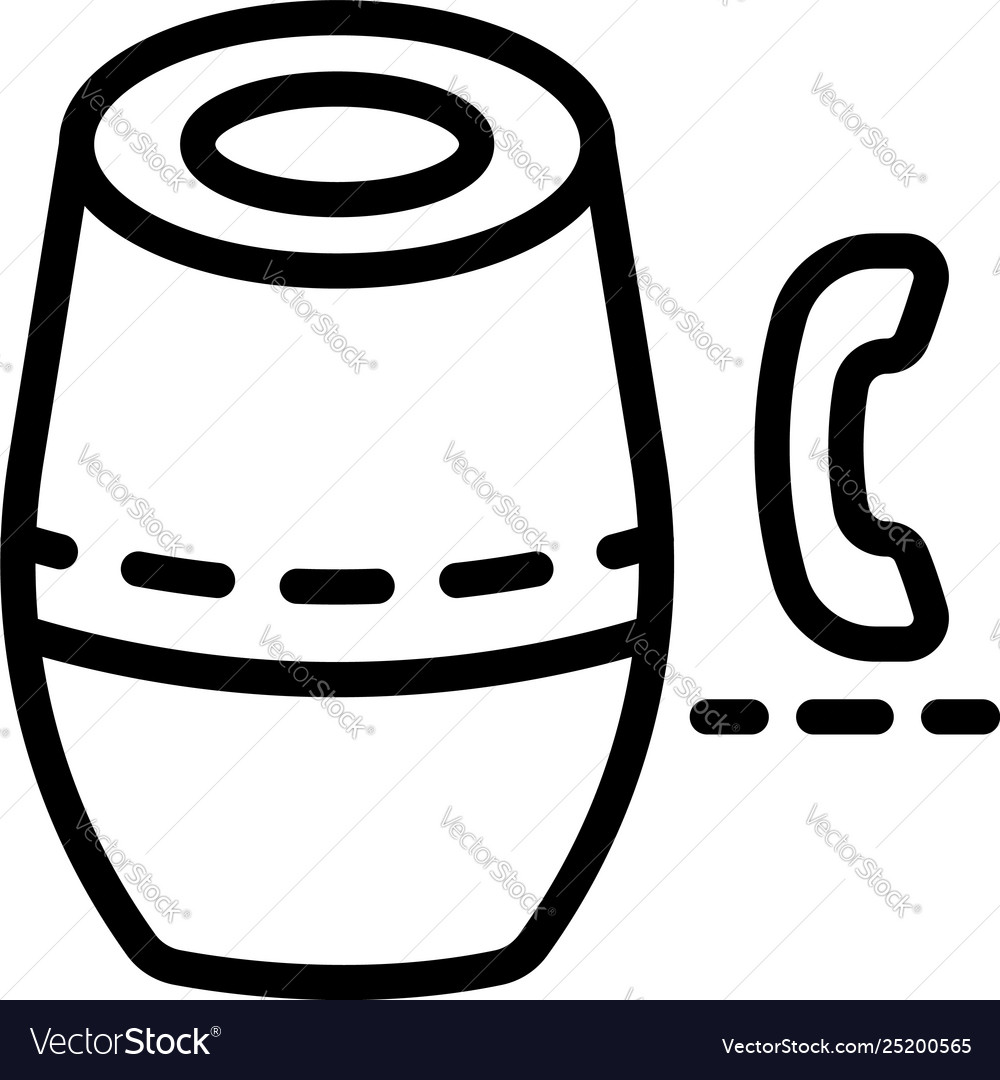 Wireless speaker phone call icon outline style