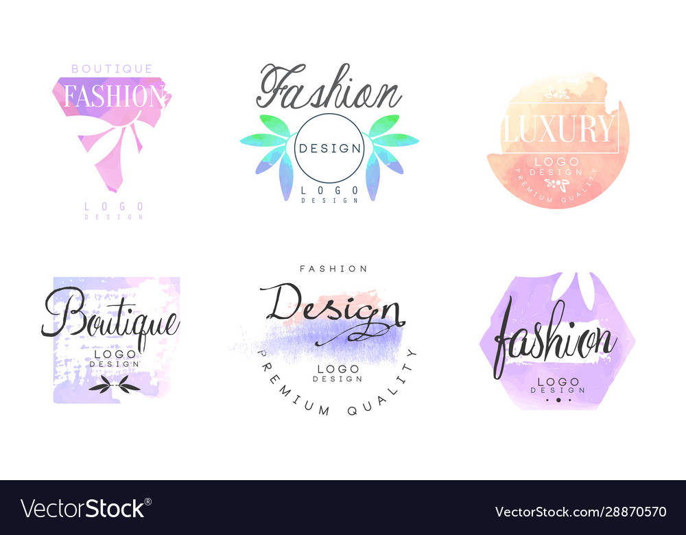 Fashion boutique logo design templates collection Vector Image