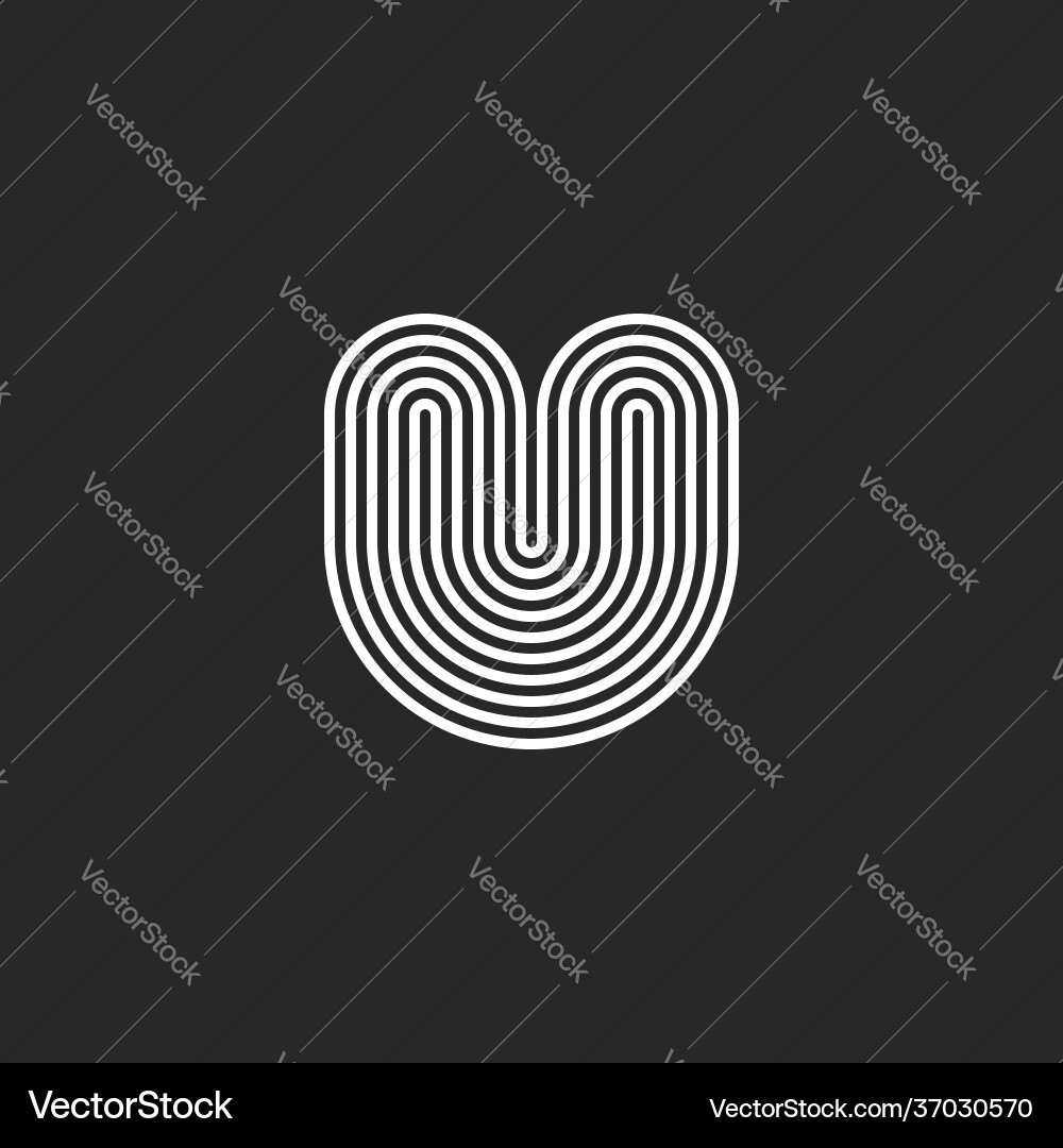 Letter u logo initial monogram parallel smooth Vector Image