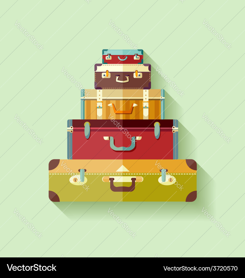 Mountain suitcases Royalty Free Vector Image - VectorStock
