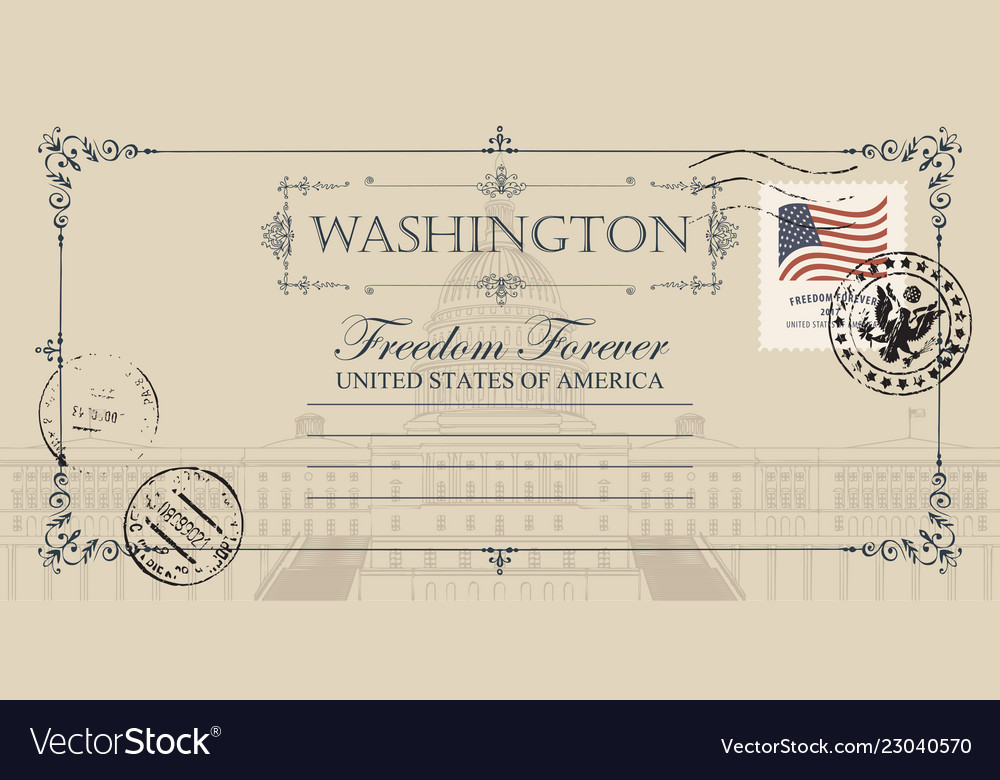 Postcard with us capitol building in washington dc