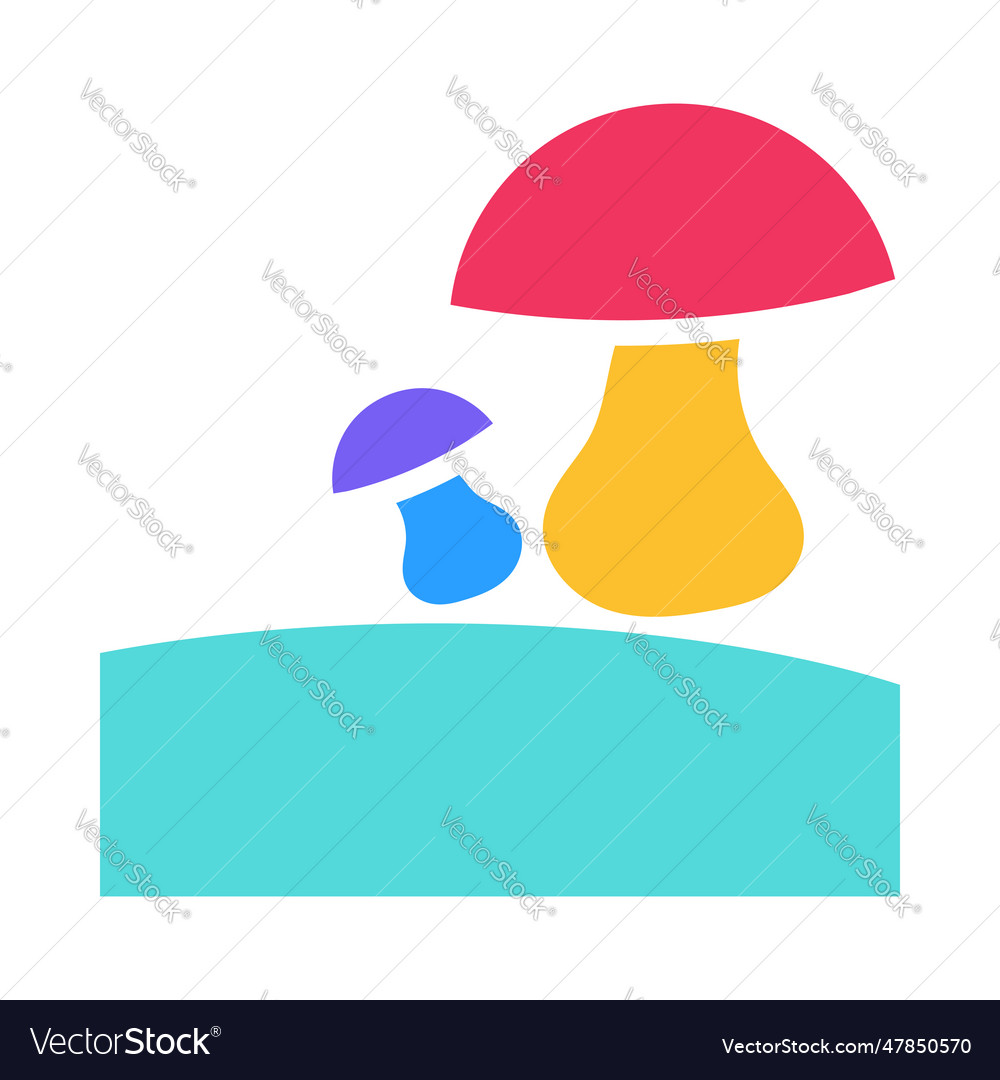 Solid mushrooms simple flat icon Royalty Free Vector Image