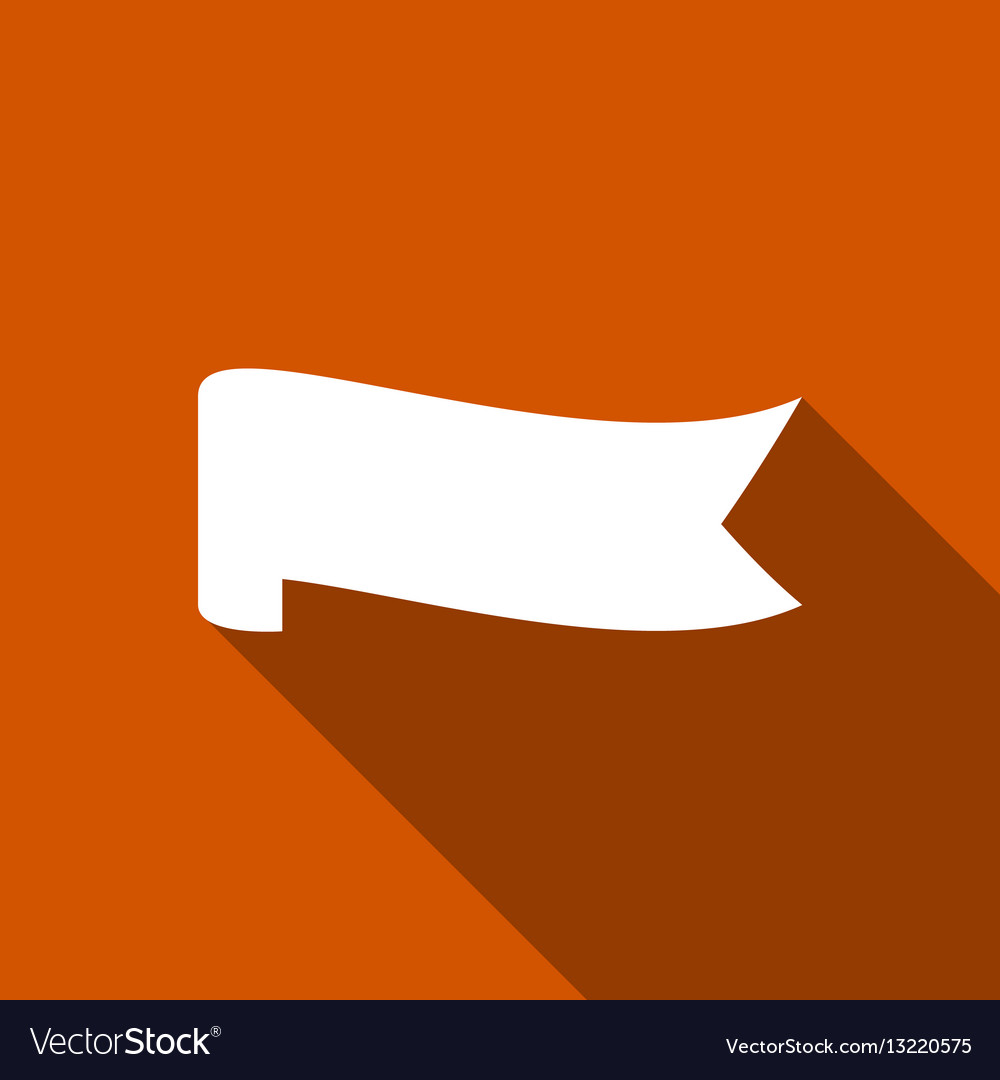 Banner Ribbon Flat Icon With Long Shadow Vector Image