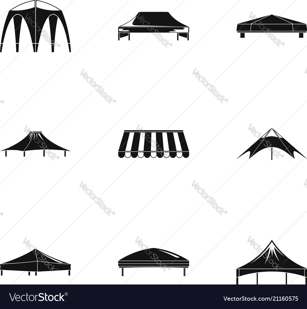 Canopy Shed Overhang Mockup Set Realistic Style Vector Image | vlr.eng.br