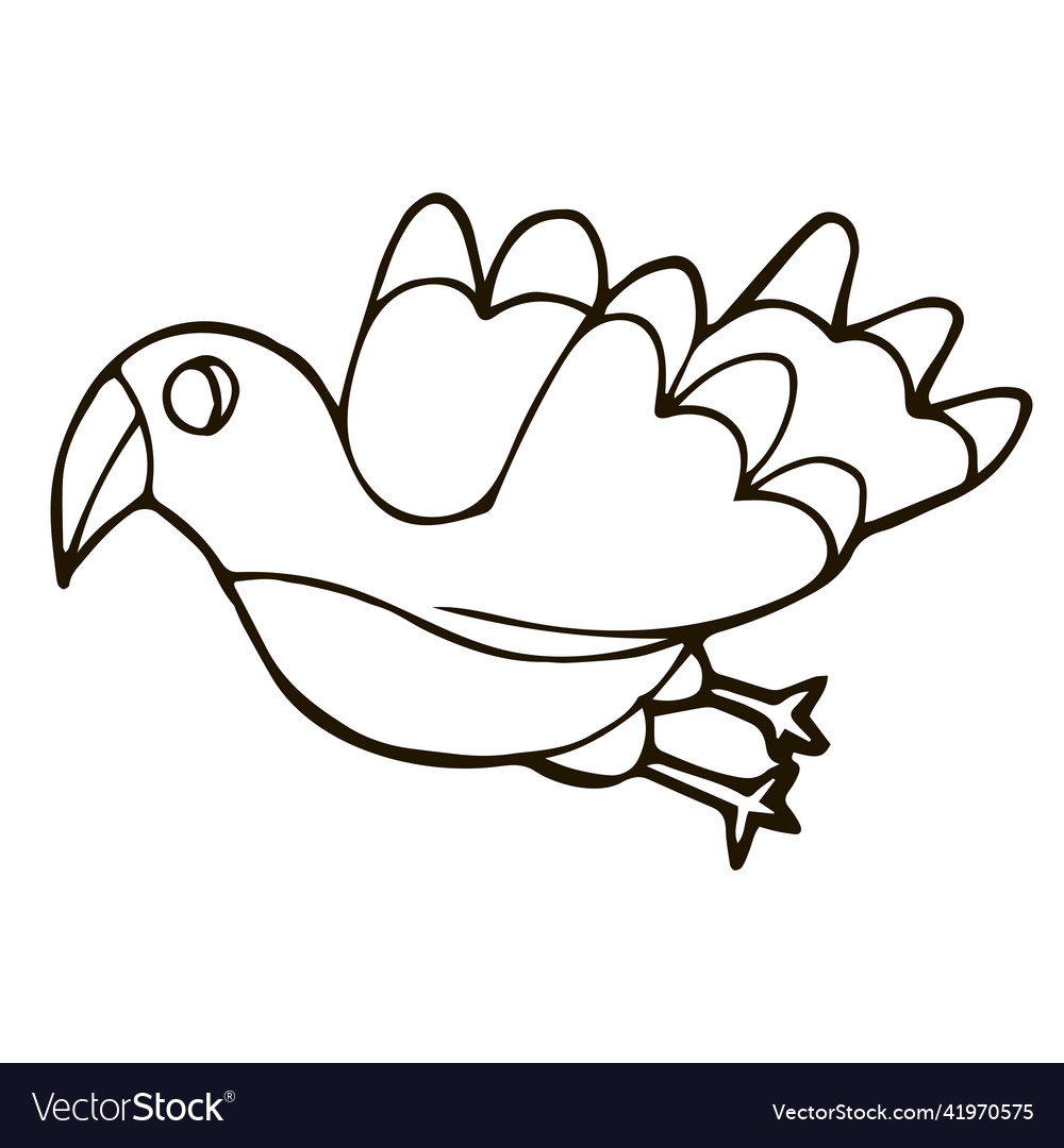 Cartoon doodle flying bird Royalty Free Vector Image