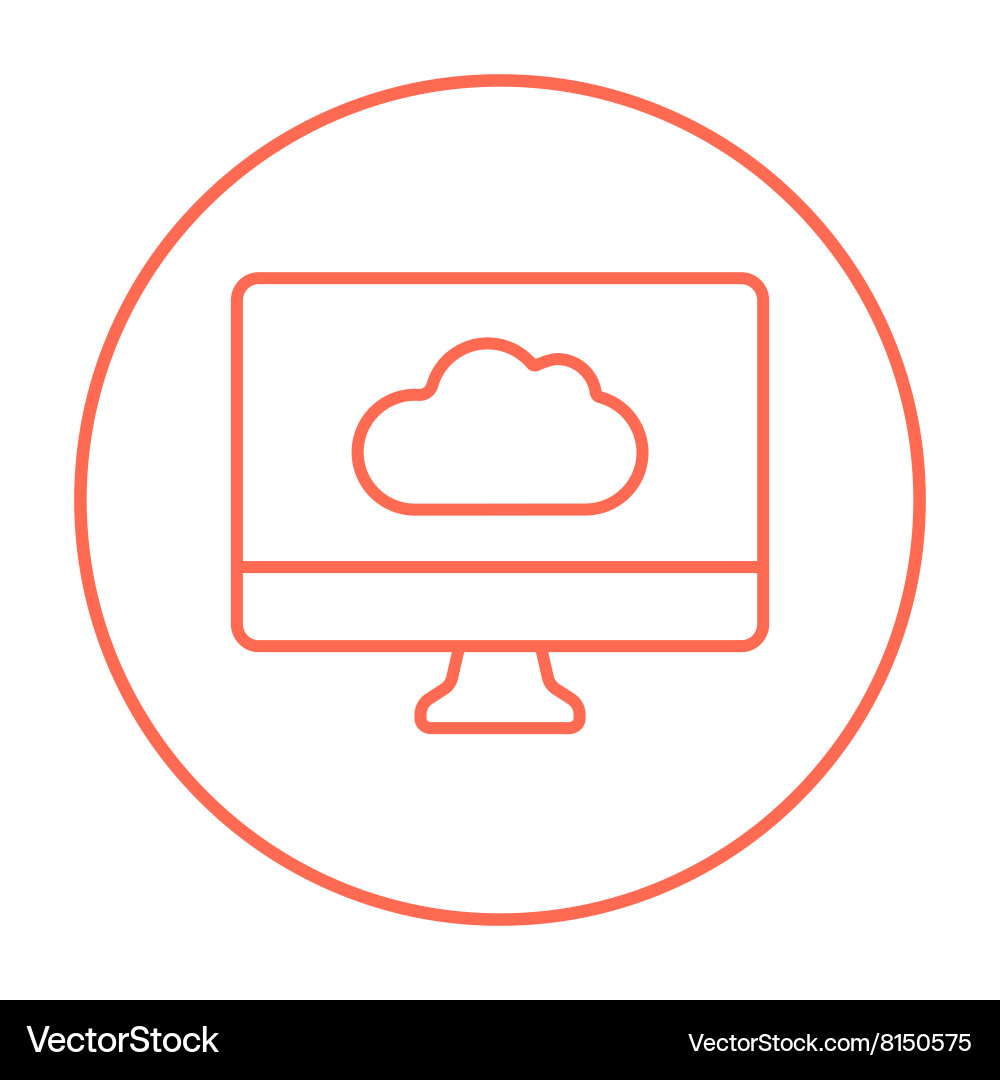 Cloud computing line icon Royalty Free Vector Image