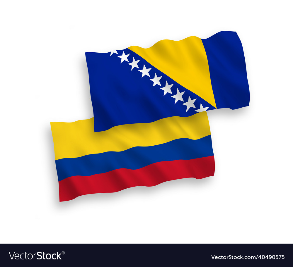 Flags of bosnia and herzegovina colombia Vector Image