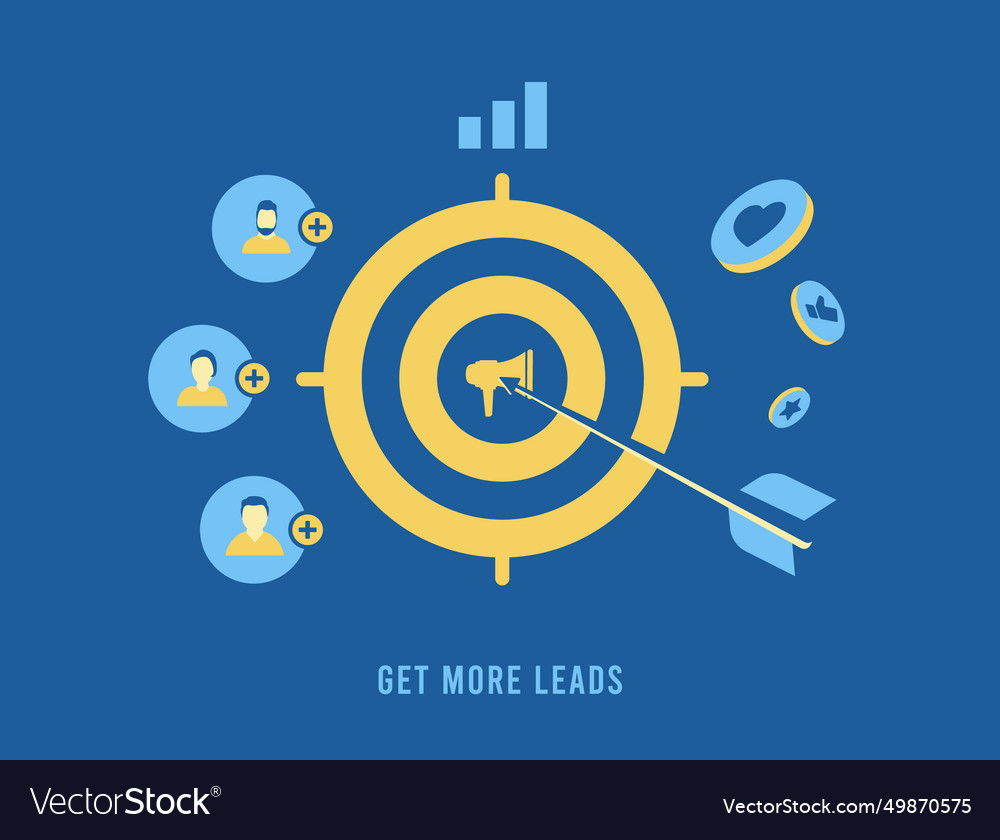 Get more leads strategic lead generation Vector Image
