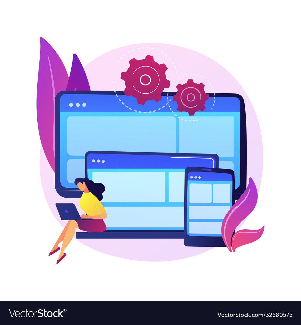 Website building concept metaphor Royalty Free Vector Image