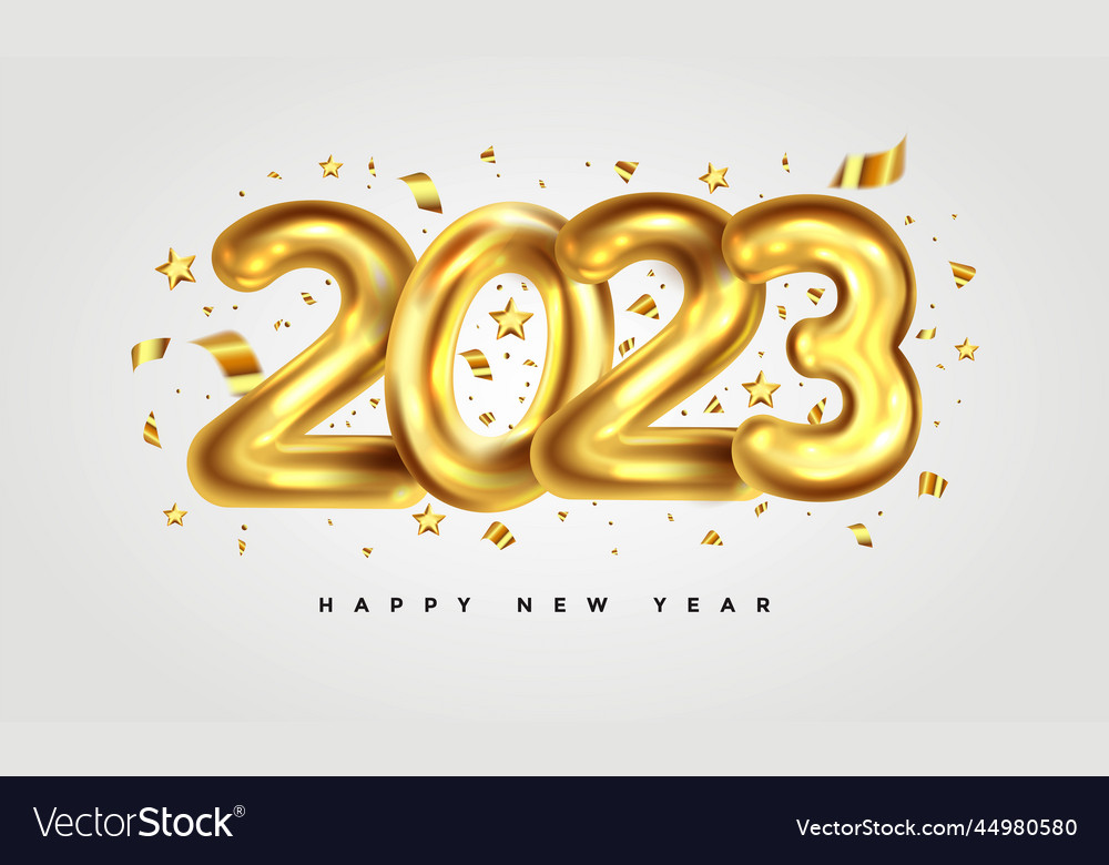 Happy new year 2023 banner 3 Royalty Free Vector Image