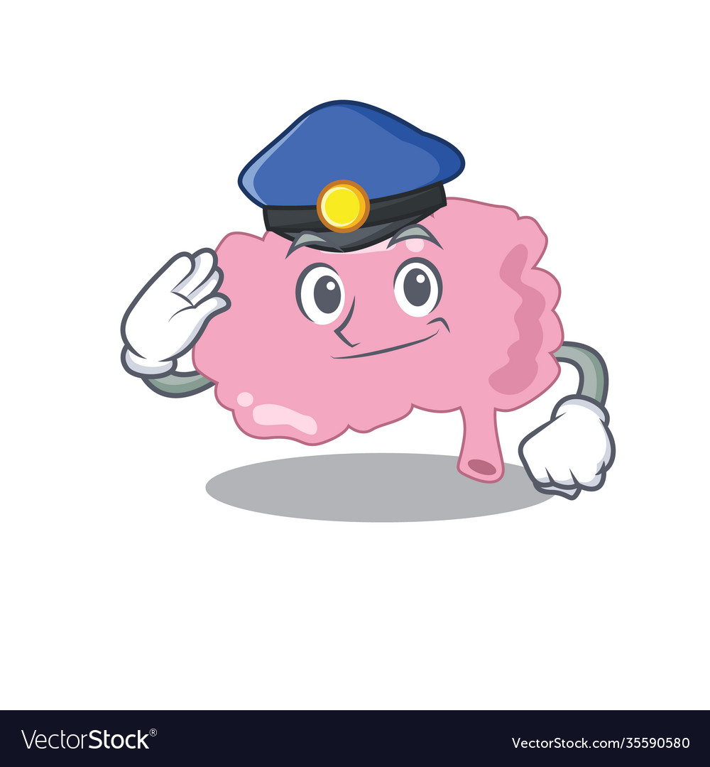 Police officer cartoon drawing brain wearing Vector Image Police officer cartoon drawing brain wearing Vector Image