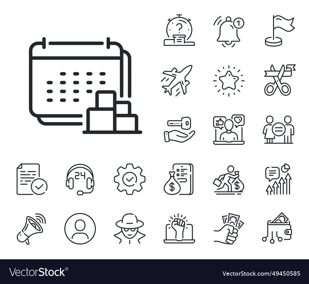 Delivery schedule line icon logistics calendar Vector Image