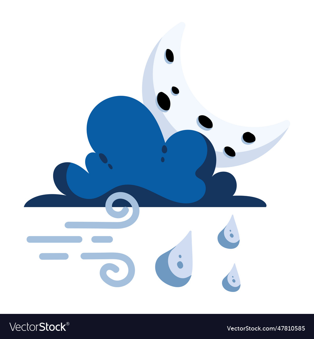 Night rainfall Royalty Free Vector Image VectorStock