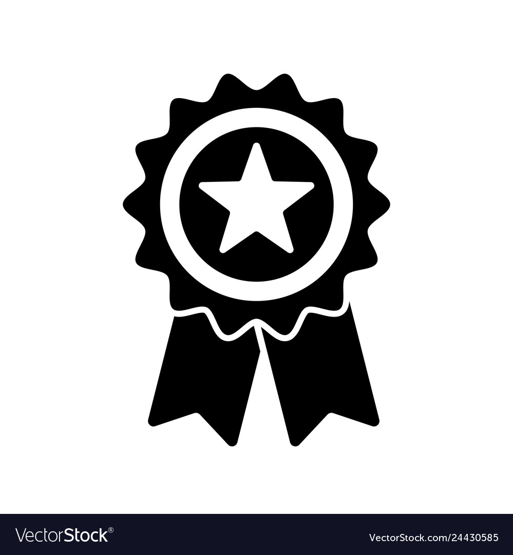 Reward grade star award ribbon or prize medal Vector Image