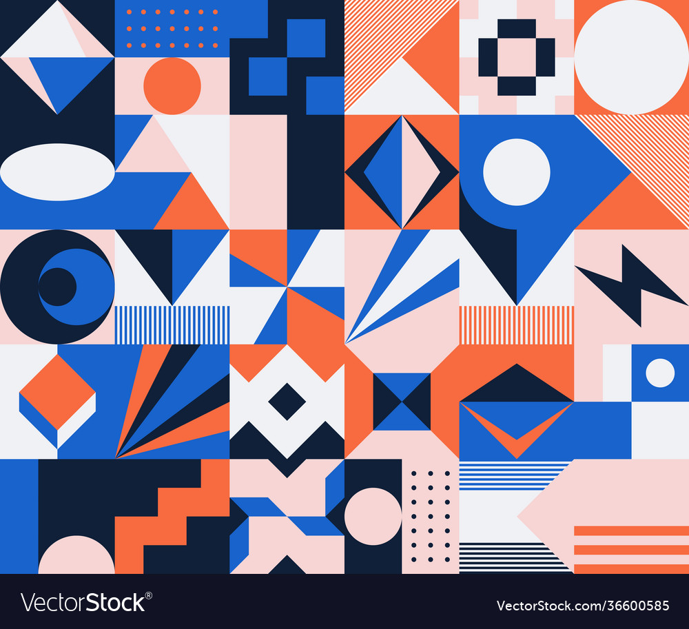 Swiss design abstract geometric pattern graphics Vector Image