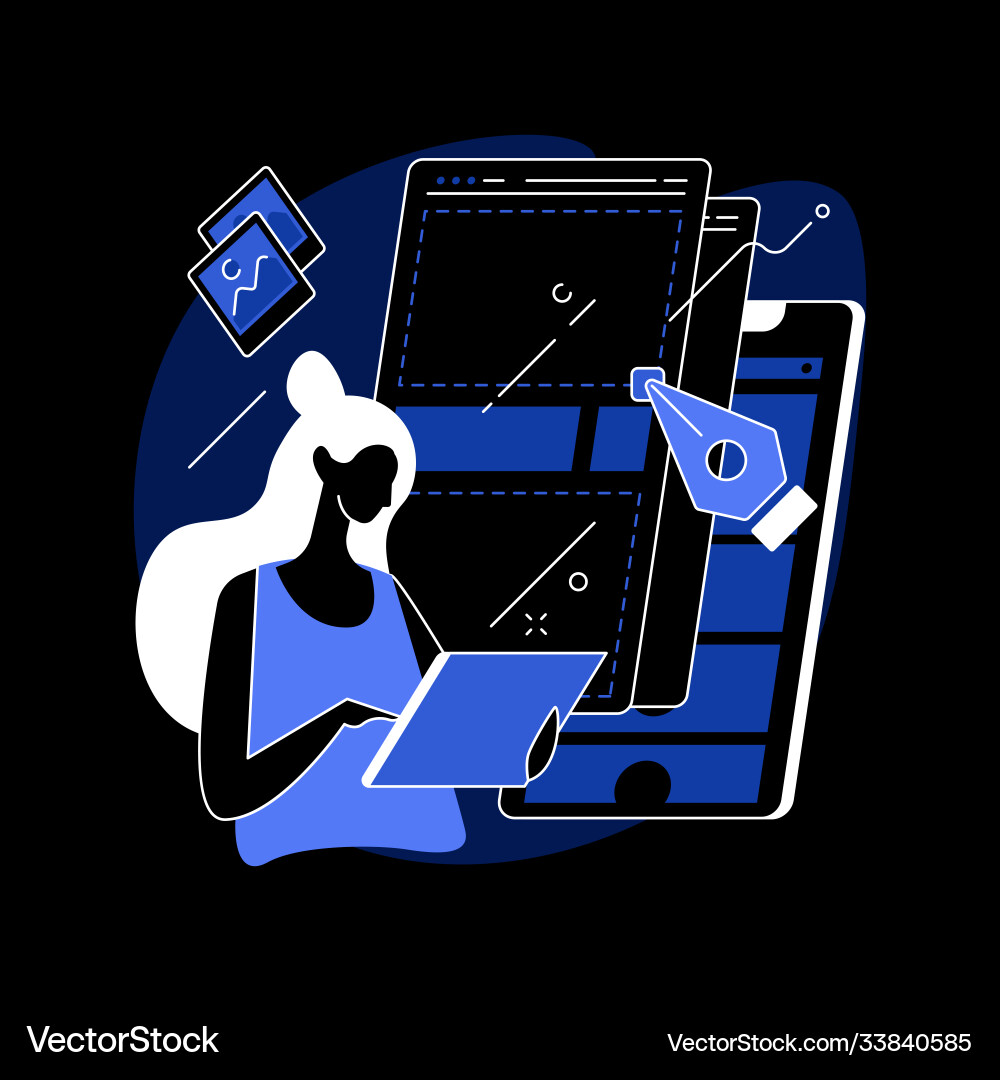 Ui and ux design abstract concept Royalty Free Vector Image