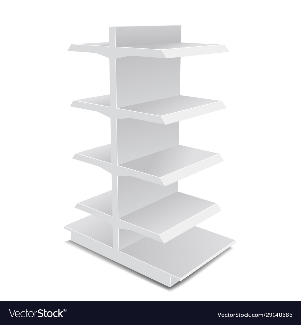 White long blank empty showcase displays Vector Image