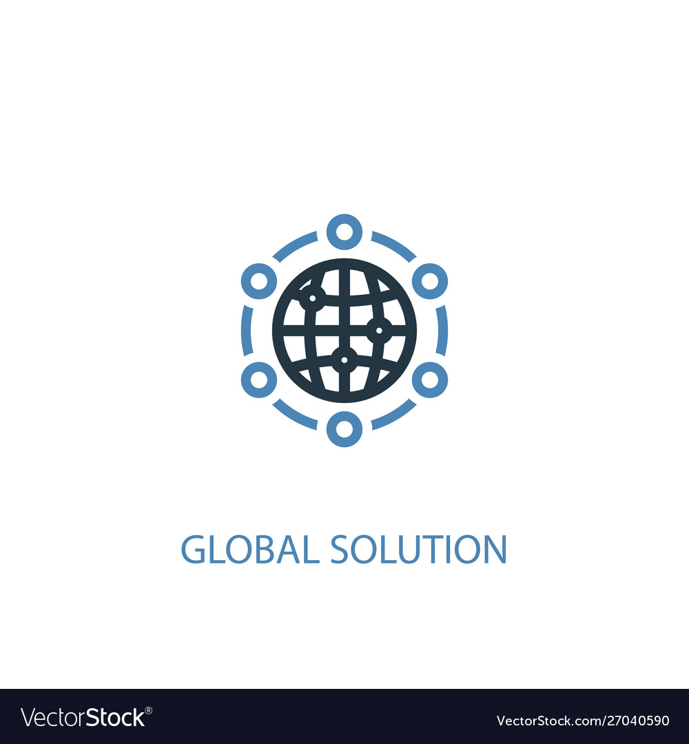 Global solution concept 2 colored icon simple