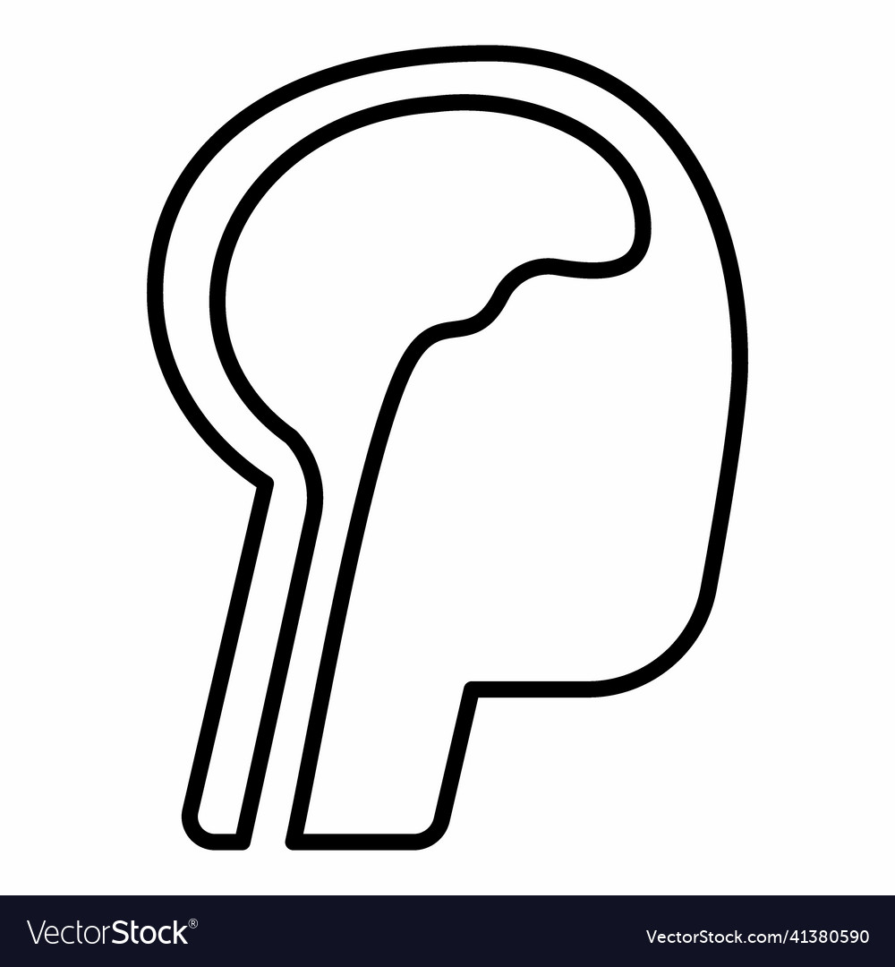 Icon of brain 2 - line style Royalty Free Vector Image