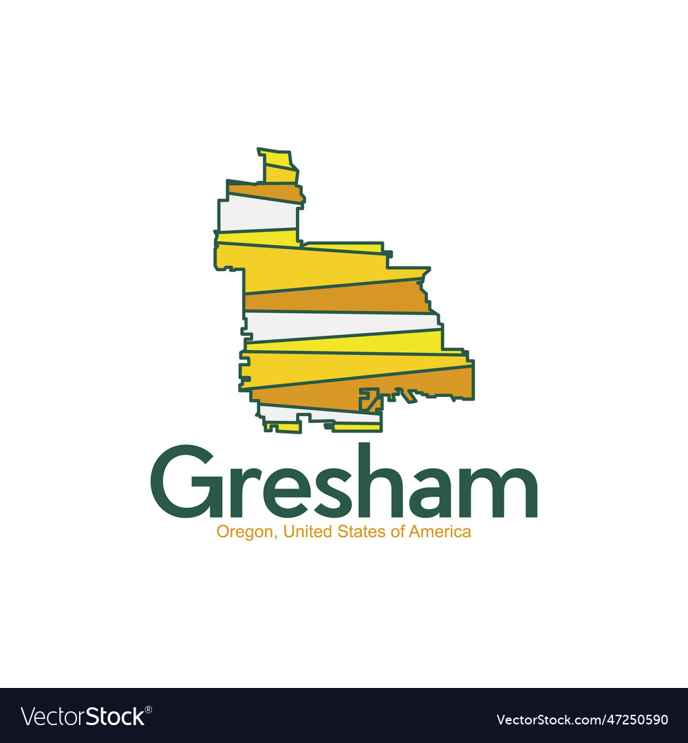 Map of gresham oregon city united states design Vector Image