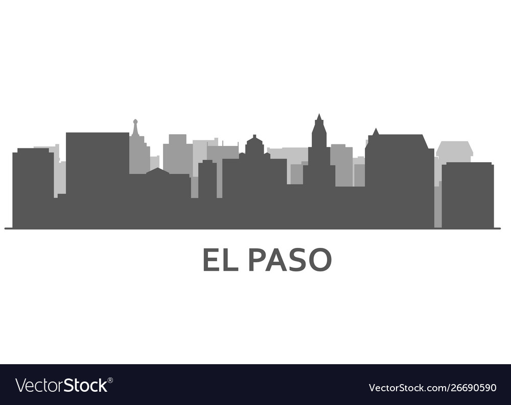 Silhouette El Paso Skyline El Paso Panorama Vector Image silhouette-el-paso-skyline-el-paso-panorama-vector-image