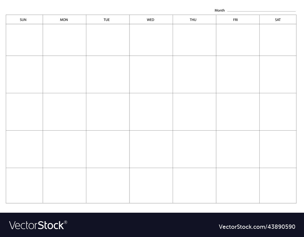 Sketch empty calendar line drawing Royalty Free Vector Image